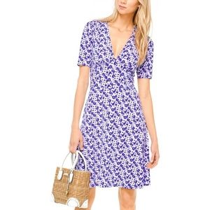 Michael Kors Amethyst Purple Floral Stretch Dress